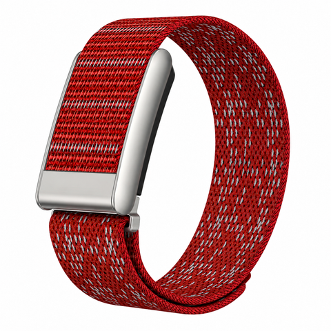 Bracelet en Nylon noir pour Whoop 5.0-Rouge