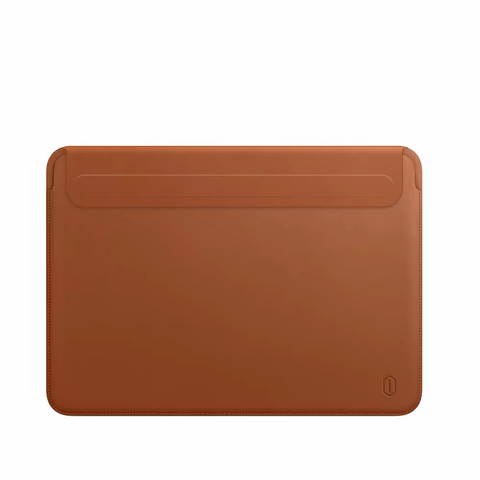 WiWU Housse pour ordinateur portable Skin Ultra Stand Sleeve, ultra fine, en cuir PU, avec support pliable pour Macbook