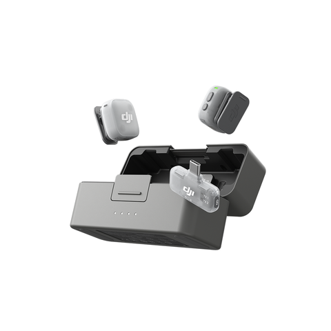 DJI Mic Mini 2 (2 émetteurs + 1 récepteur mobile + boîtier de charge), microphone cravate sans fil, portée de 300m, vlog, streaming