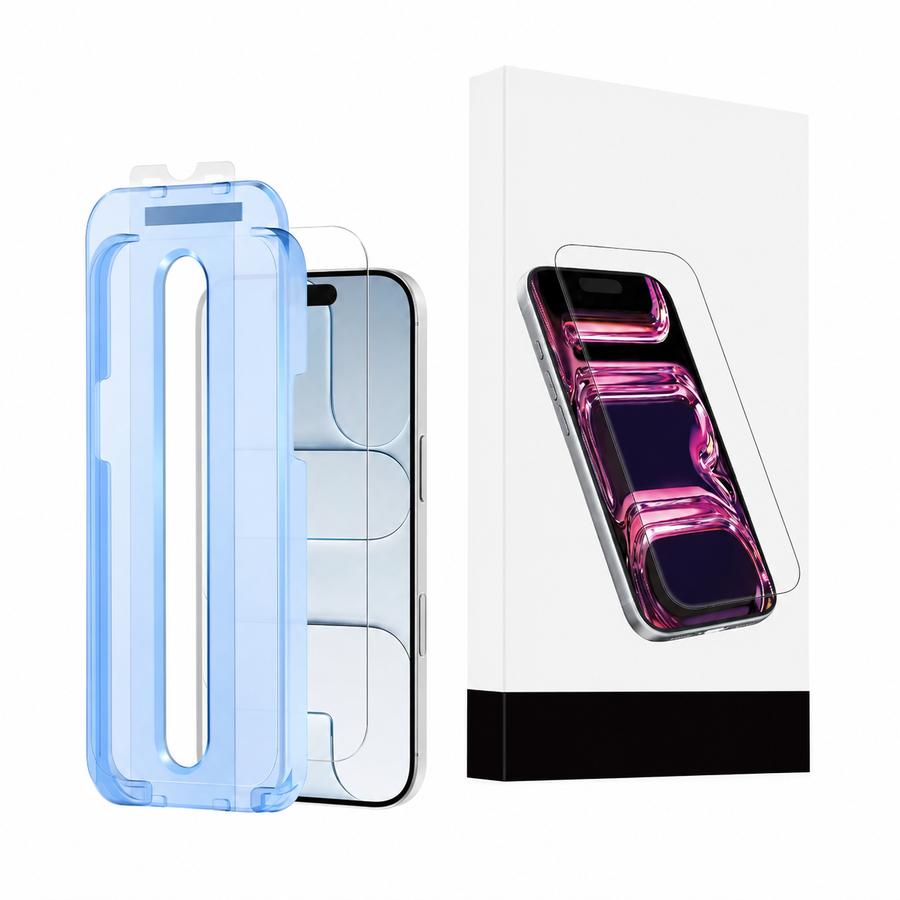 Verre trempé Sans bords noirs avec kit d'installation pour IPhone Air