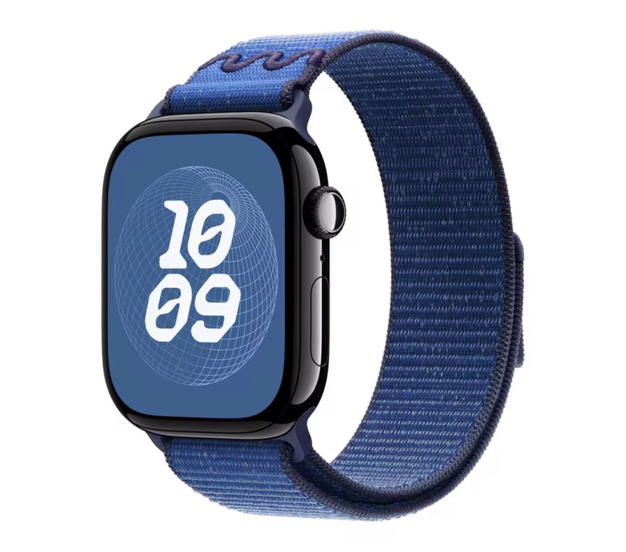 Bracelet en nylon pour Apple watch 44/45/46mm-Bleu