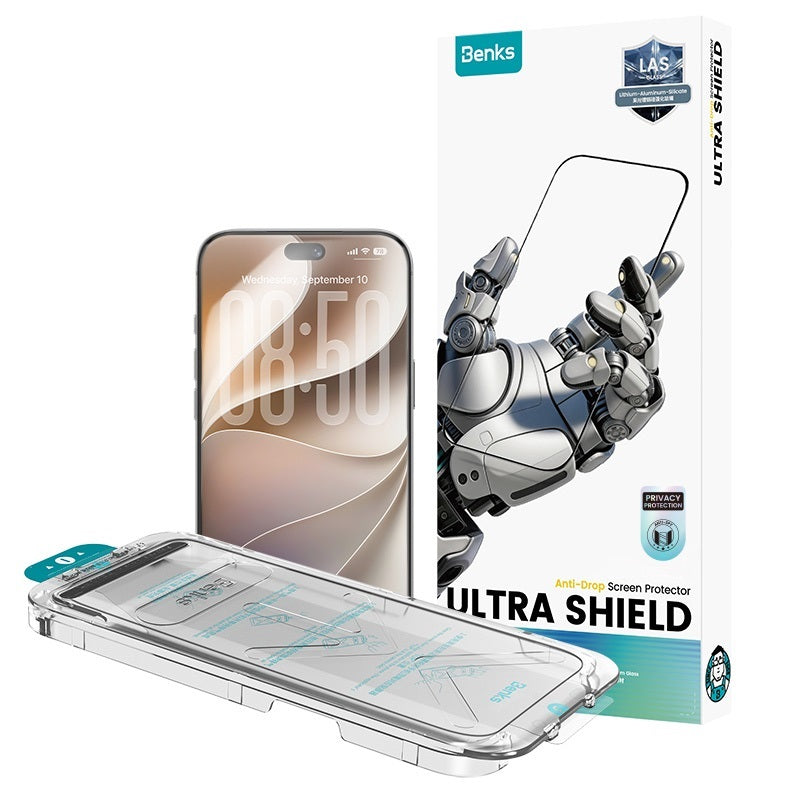 Verre trempé Benks UltraShield Privacy (Fumé) pour IPhone 18 Pro